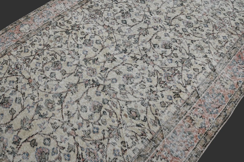 Vintage Turkish Oushak Rug, Beige 5x8ft, Handmade Wool, Bohemian Anatolian gallery