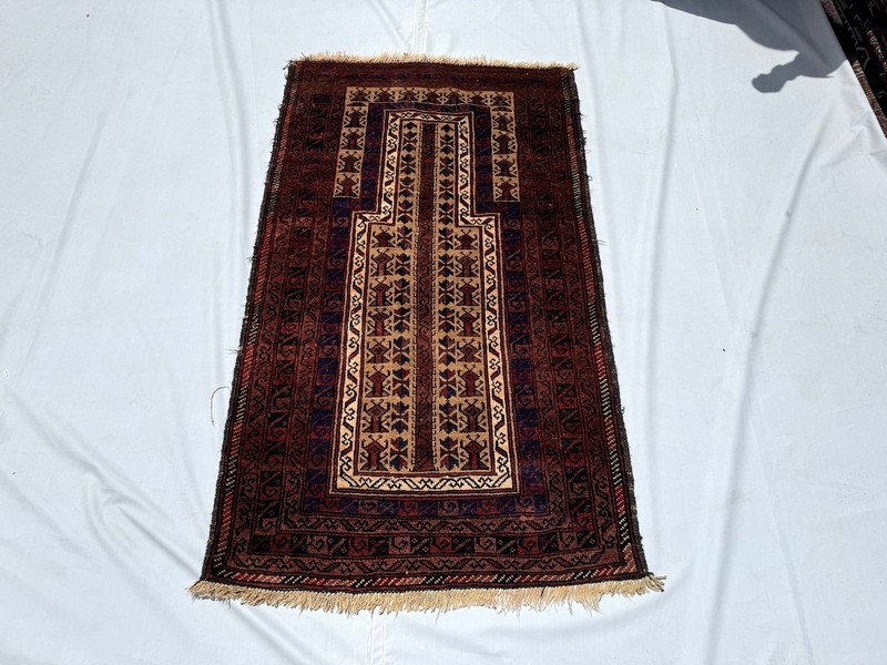 3x5 Ft Hand Knotted Afghan Baluchi Area Rug Antique Geometric Oriental Carpet gallery