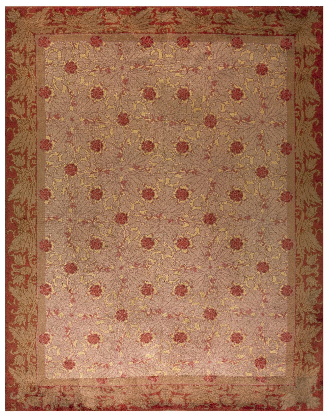Yellow Antique Donegal - Arts & Crafts Ireland Allover Knotted Rug gallery