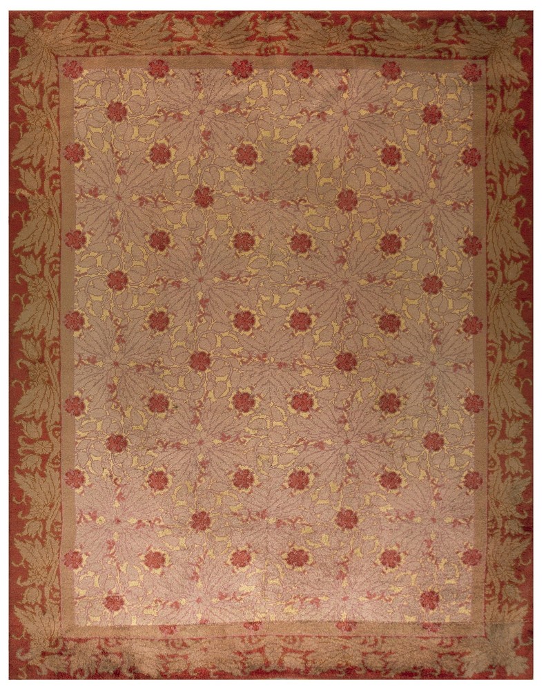 Yellow Antique Donegal - Arts & Crafts Ireland Allover Knotted Rug