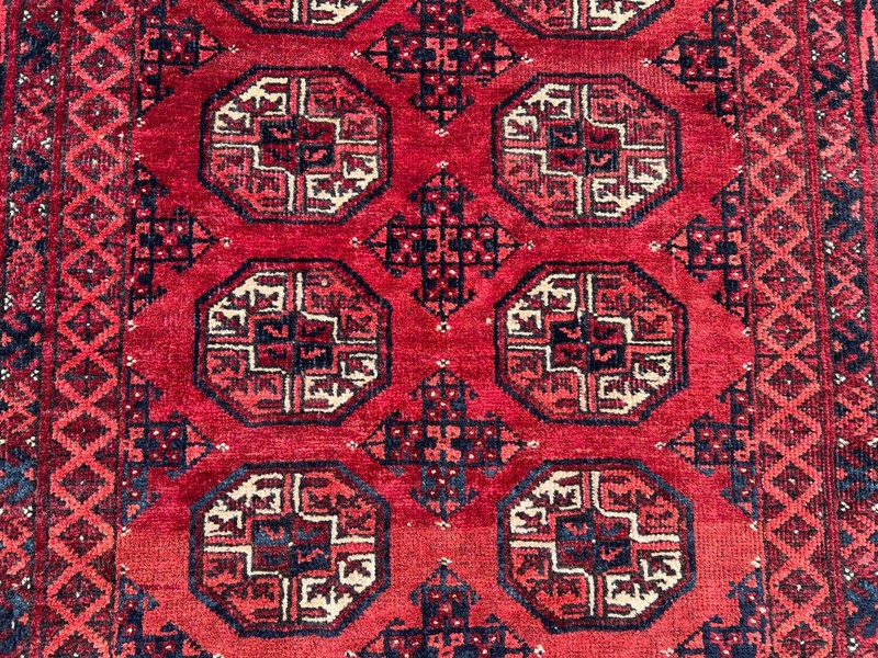 3'6 x 6 ft Vintage Turkmen Tekke Ersari Hand Knotted Wool Tribal Kitchen Rug gallery