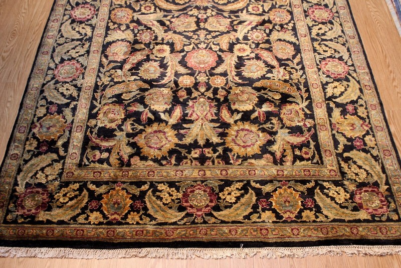 _HAND_MADE_8' x 10' knotted rug black & gold sage green carpet TRADITIONAL *RUG* gallery