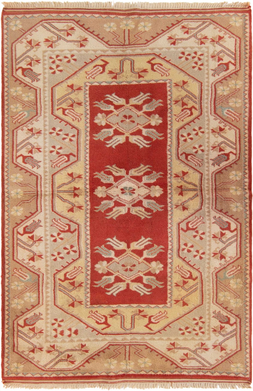Vintage 4'2" x 6'4" Traditional Hand Knotted Vegetable Dye Wool Area Rug gallery