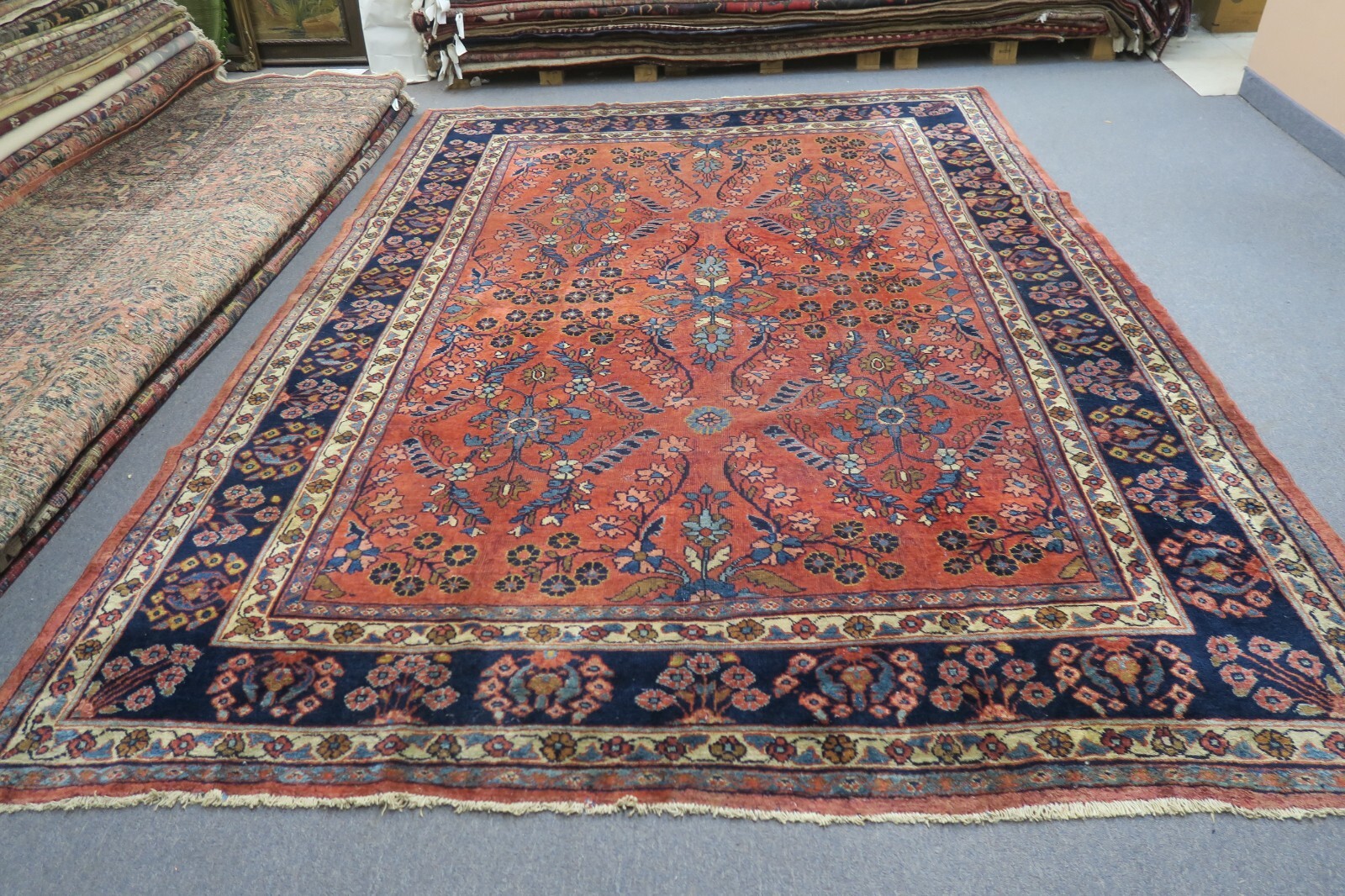 Vintage Kurdish Northwest Rug Wool Hand Knotted 7'9 x 10'4 Distressed gallery