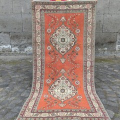 Vintage Area Rug 3.05 x 6.2 ft Bunyan Carpet , 3×6 Handmade 93 x 189 cm