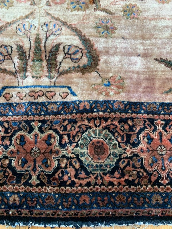 ANTIQUE SAROUKK HAND-KNOTTED UNIQUE WOOL ORIENTAL RUG 4' x 6'7" gallery