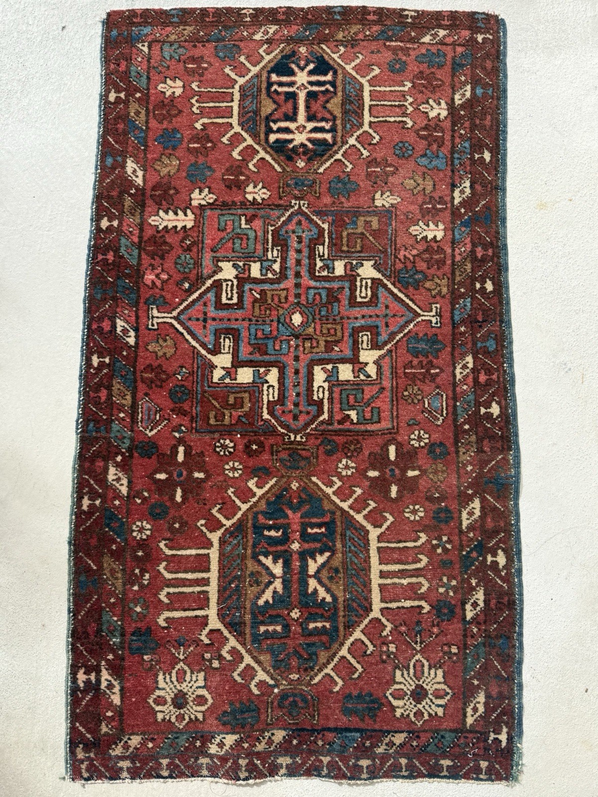 Antique Collectible, Karaja wool, Handknotted Rug , 2 x 3 feet gallery