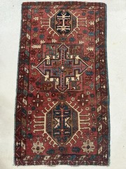 Antique Collectible, Karaja wool, Handknotted Rug , 2 x 3 feet