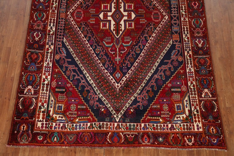 Vintage Room Size Area Rug 6x10 Rust Red Wool Tribal Geometric Classic Carpet gallery