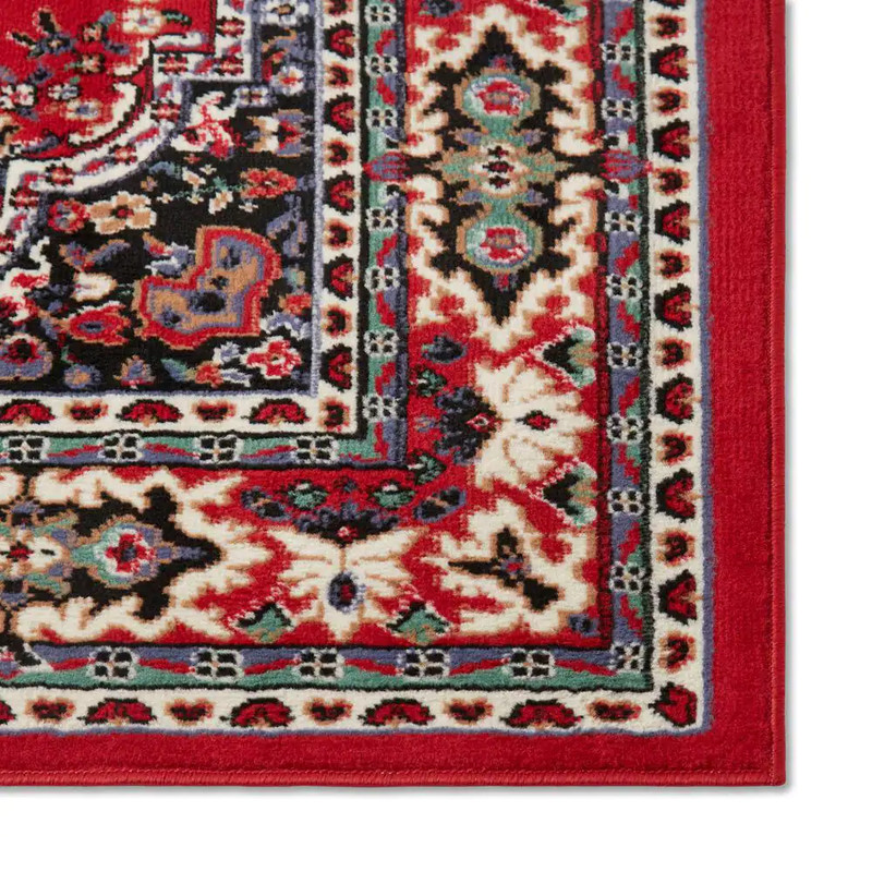 Area Rug Premium Sakarya 9 X 12 Feet Elagant Medallion Stain Resistant Red/Black gallery