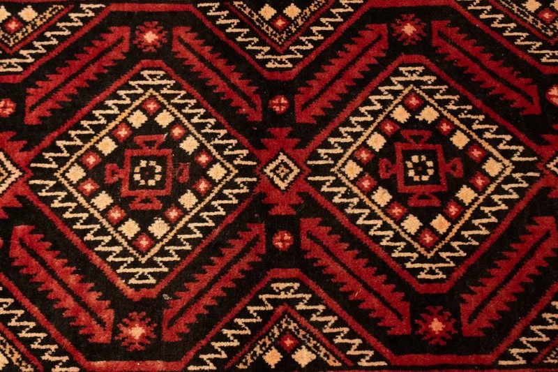 Handmade Oriental Rug Red Tribal Geometric Style Kitchen Decor Carpet 3'3X6'5 ft gallery