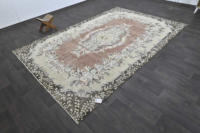 Oushak Turkish Vintage Rug 6x10 Kilim Rug Anatolian Handmade Boho Decor BEIGE gallery