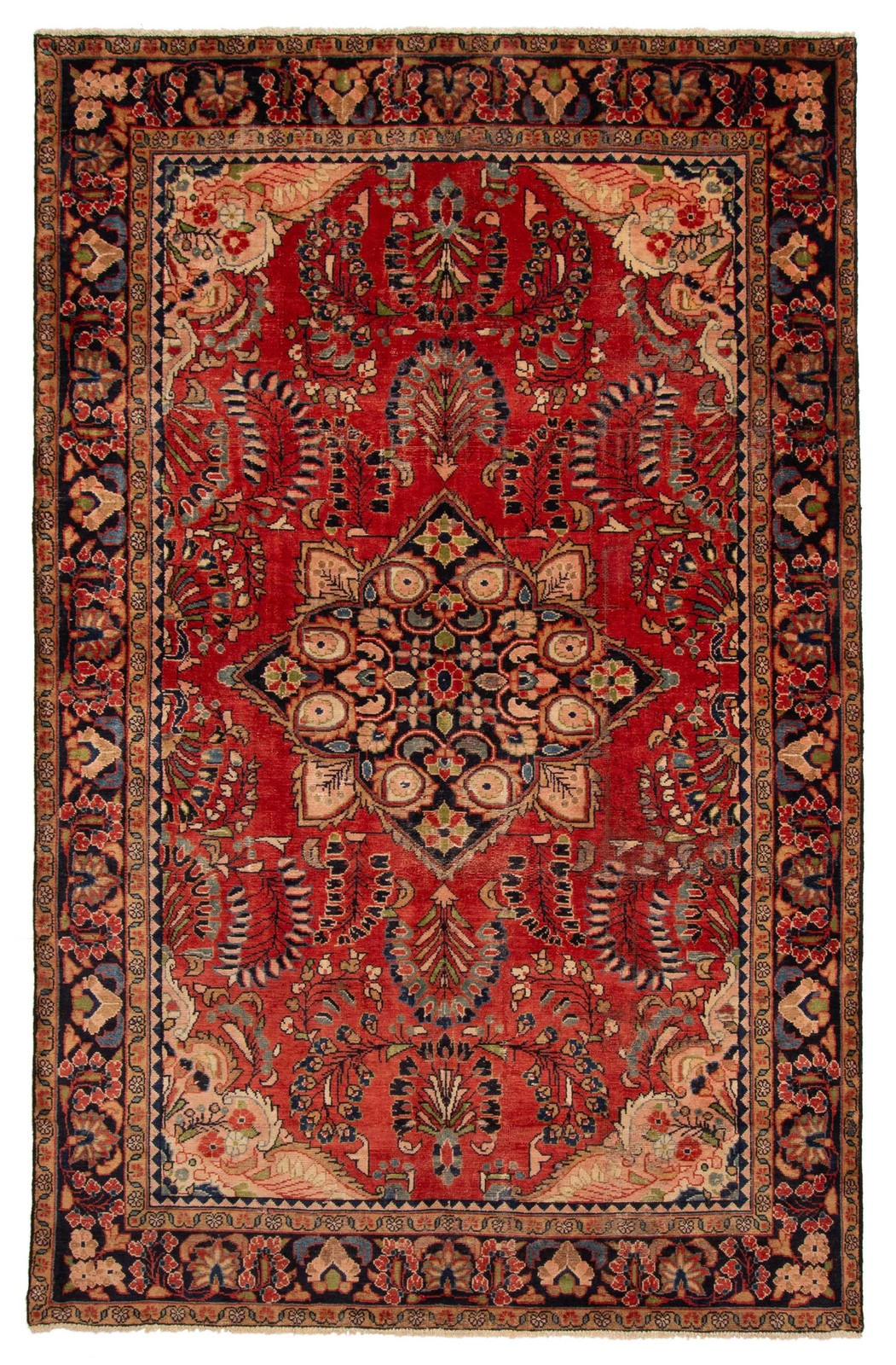 Vintage 6'9" x 10'4" Traditional Hand Knotted Vegetable Dye Wool Area Rug gallery