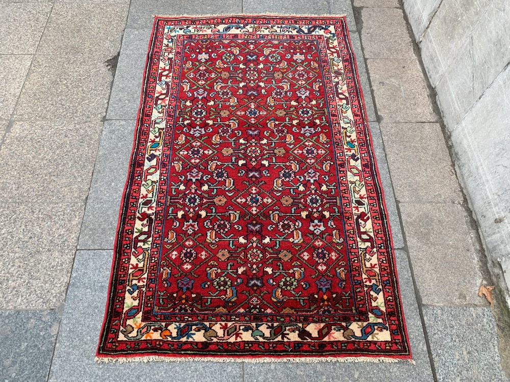 3'4'' x 5'7'' Vintage Carpet Natural Village Rug Handmade Rug.SKU:P1630