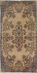 Vintage 3’7″ x 6’11” Traditional Hand Knotted Vegetable Dye Wool Area Rug