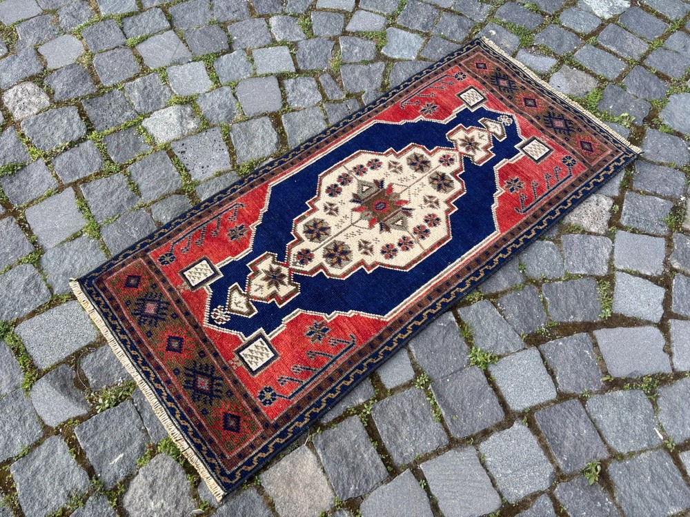 Doormats,Turkish handmade rug,Vintage wool rugs, Bohemian small rug 1,6 x 3,6 ft