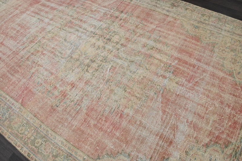 Oushak 6x9,Turkish Rug,vintage,anatolian,PINK,kilim,Bohemian,handmade,wool gallery
