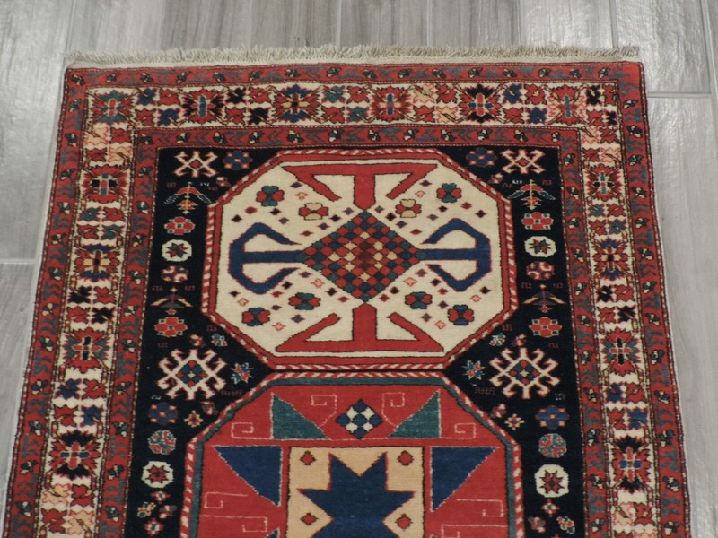 3x5ft. Handmade Azerbaijan Caucasian Shirvan Signed Wool Rug gallery