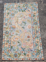 Vintage Hand Woven Traditional Kashmiri Floral Multicolor Kilim Rug 118x77cm