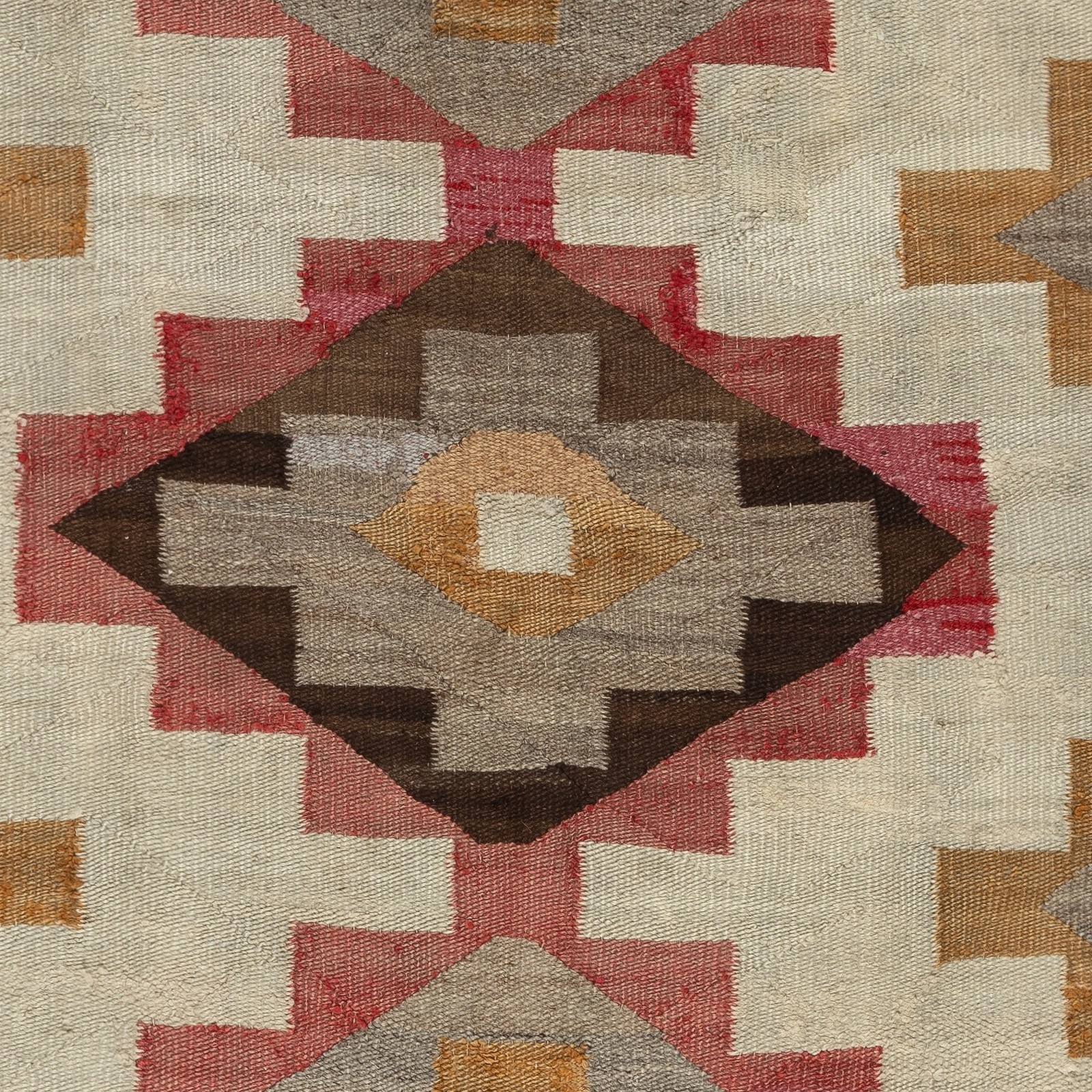 5x7 Ft MidCentury Navajo Rug, Crystal Style, Natural & Earth Tones, Ca 1940–1955 gallery