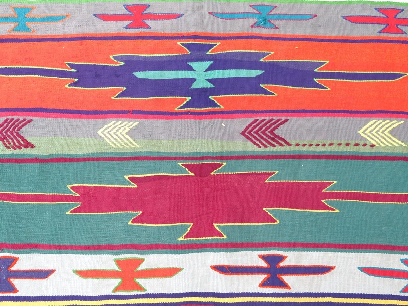 Vintage Turkish Kilim Wool, Area Rugs, Handmade Afion Rug, Large Carpet 54"x101" gallery