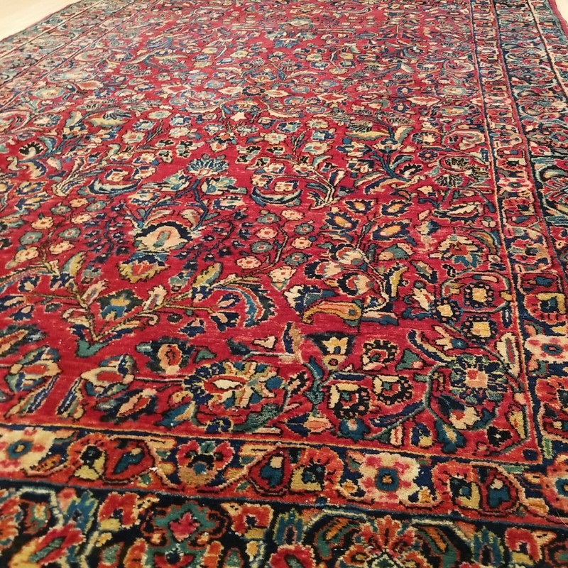 Antique Sarouk Mahajeran Rug 92" L X 62" W Hand Knotted Gorgeous Clean EUC gallery