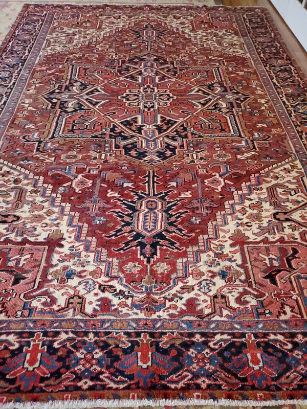 7.10 x 11.2 ANTIQUE FINE SERAPI HERIZ RUG VINTAGE OUSHAK KAZAK CAUCASIAN KULA gallery