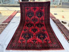 Antique Hand Knotted Afghan Baluchi Rug 5×9 ft Red Persian Style Oriental Carpet