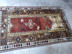 Antique 1935-1940s,Henna Natural Dyes, 4x7ft Tribal Dowry Rug Turkey