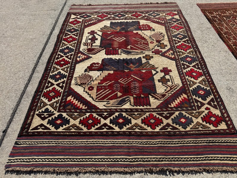 5x7 ANTIQUE RUG HANDMADE kilim flatweave soumak oriental caucasian fine real old gallery