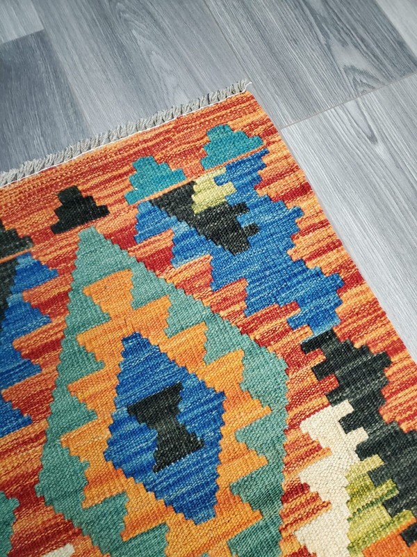Vintage Kilim Traditional Hand Made Oriental Wool Kilim 3x16ft 81cmx493 gallery