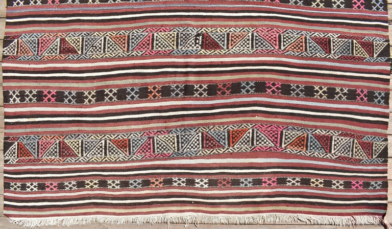 Turkish Kilim Rug 61''x89'' Handwoven Konya Cicim 5x7 Rug 156x227cm Nomads Kilim gallery