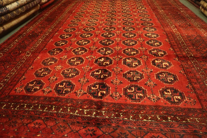7 X 9 FT COLLECTORS' PIECE Vintage Stunning Geometric Morey Buhara Turkoman Rug gallery
