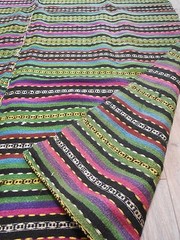 Vtg handwoven Rug Kilim Plaid Wool&Flax mix 1950s W.Podolia area Ukraine 1,4x2m