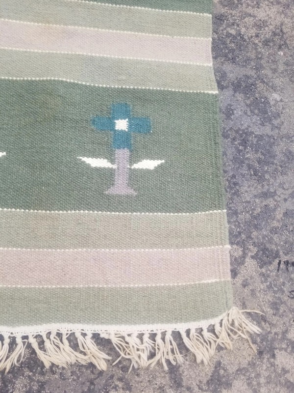 Fine Vintage Traditional Hand Made Scandinavian Wool Multicolor Kilim 123x59cm gallery