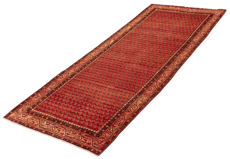 Vintage Hand-knotted Runner Rug 4'3" x 10'10" Traditional Oriental Wool Carpet gallery