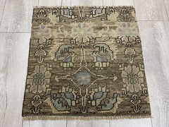 2×2 Brown rug, 2×2 Small rug, 2×2 Square rug, Turkish vintage rug, 2.0×2.0 ft