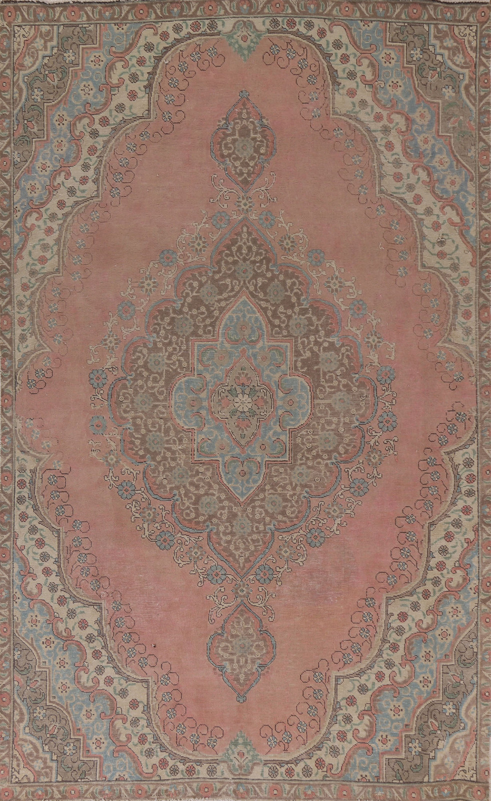 Handmade Traditional Pink Wool Area Rug 6x10 Ft Over-Dyed Medallion Bedroom Rug gallery