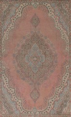 Handmade Traditional Pink Wool Area Rug 6×10 Ft Over-Dyed Medallion Bedroom Rug