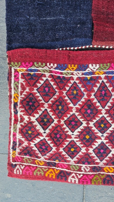 Antique Saddelebag, red carpet, small runner, baho rug, tribal bag, chuval rug gallery