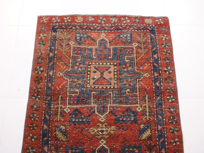 3x10 Red Wool Runner Rug, Hallway Oriental Rug, Neutral Wool Rug, 2.6x9.8 Ft gallery