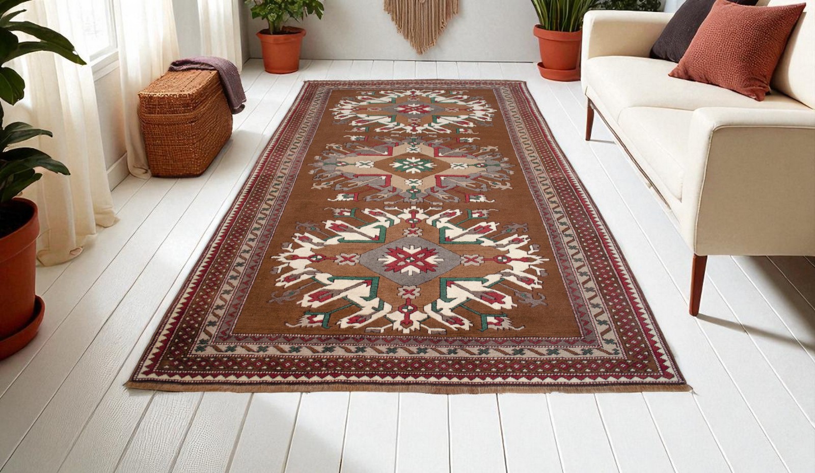 NOS 1960s 6'x10'2" Hand-Woven Turkish Anatolian Tribal Wool Rug | Unused Vintage gallery