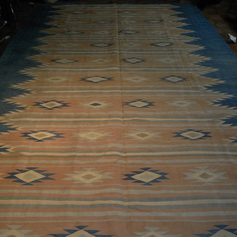 Antique Indian cotton jail dhurrie 7'9" x 14'6" (8x15ft) late 19th century gallery
