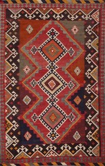 Reversible Kilim Area Rug 5×8 Flat-weave Geometric Pattern Vintage for Any Room
