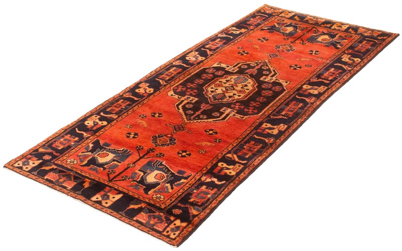 Vintage Hand-Knotted Area Rug 4'3" x 9'10" Traditional Oriental Wool Carpet gallery