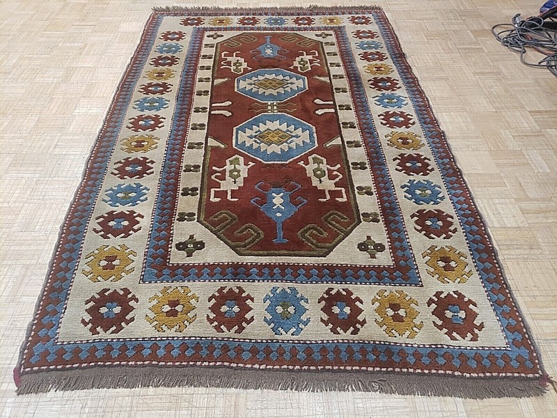 5x8 TURKISH KARAJEH ANTIQUE AUTHENTIC HAND WOVEN 100% WOOL ORIENTAL RUG FINE gallery