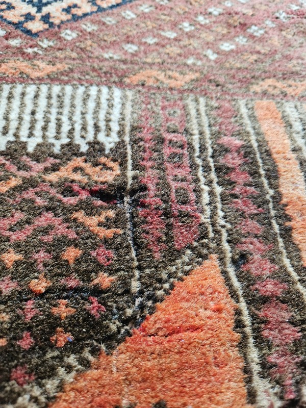 Vintage Afghan Rug. Hand Woven. 1976. Some Damage. 1005 gallery