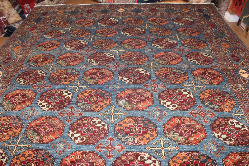 12' x 9' Top Quality Handmade Hand Knotted made of Natural Wool Light Blue Color gallery