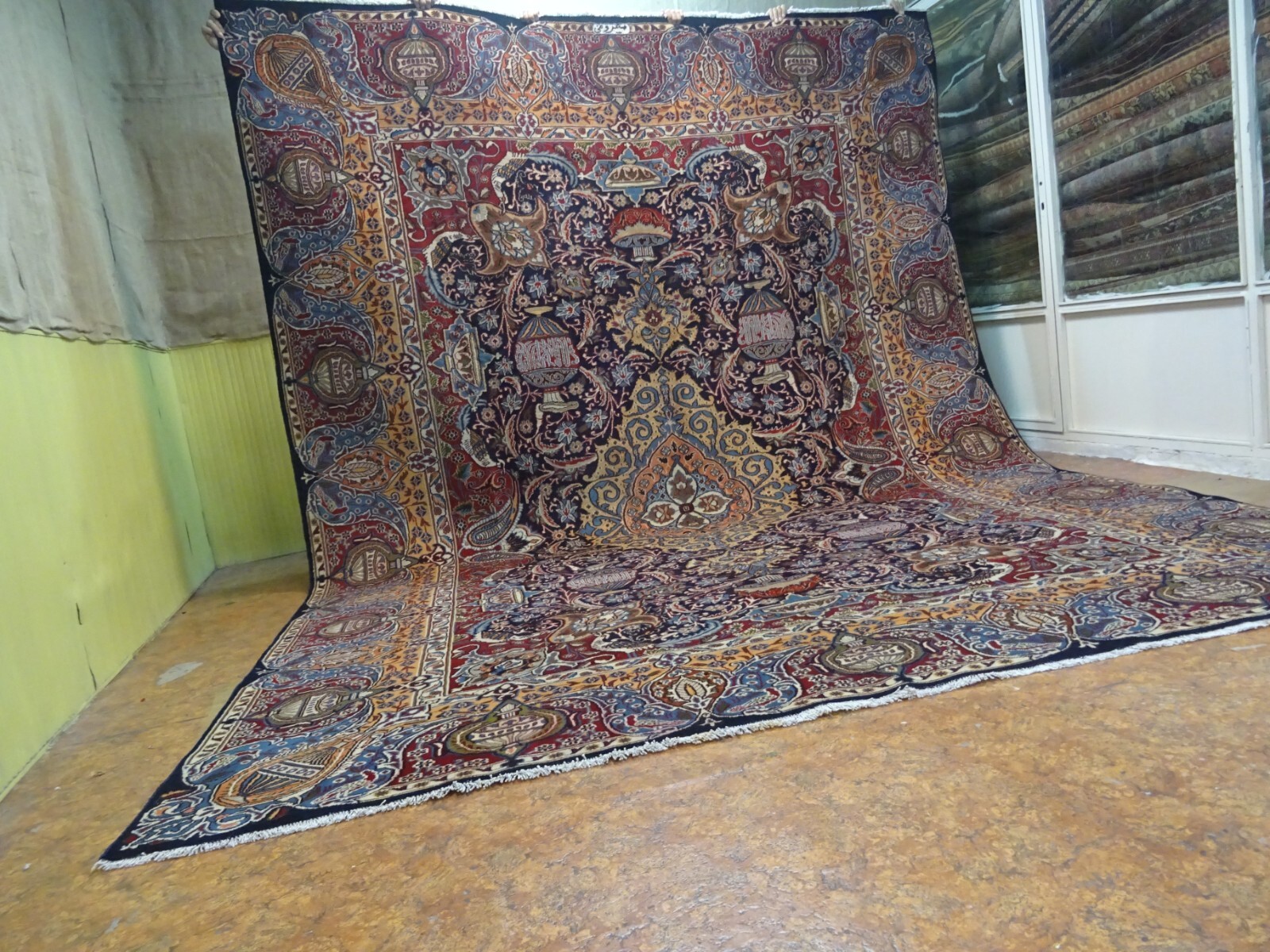 Exquisite 1950's Authentic Vintage Mint Hand Made Knotted Rug 9'.6" x 12'10" gallery