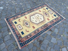 Bohemian Area Rug Handmade Wool Rug Turkish Vintage Traditional Rug 2,6 x 4,1 ft